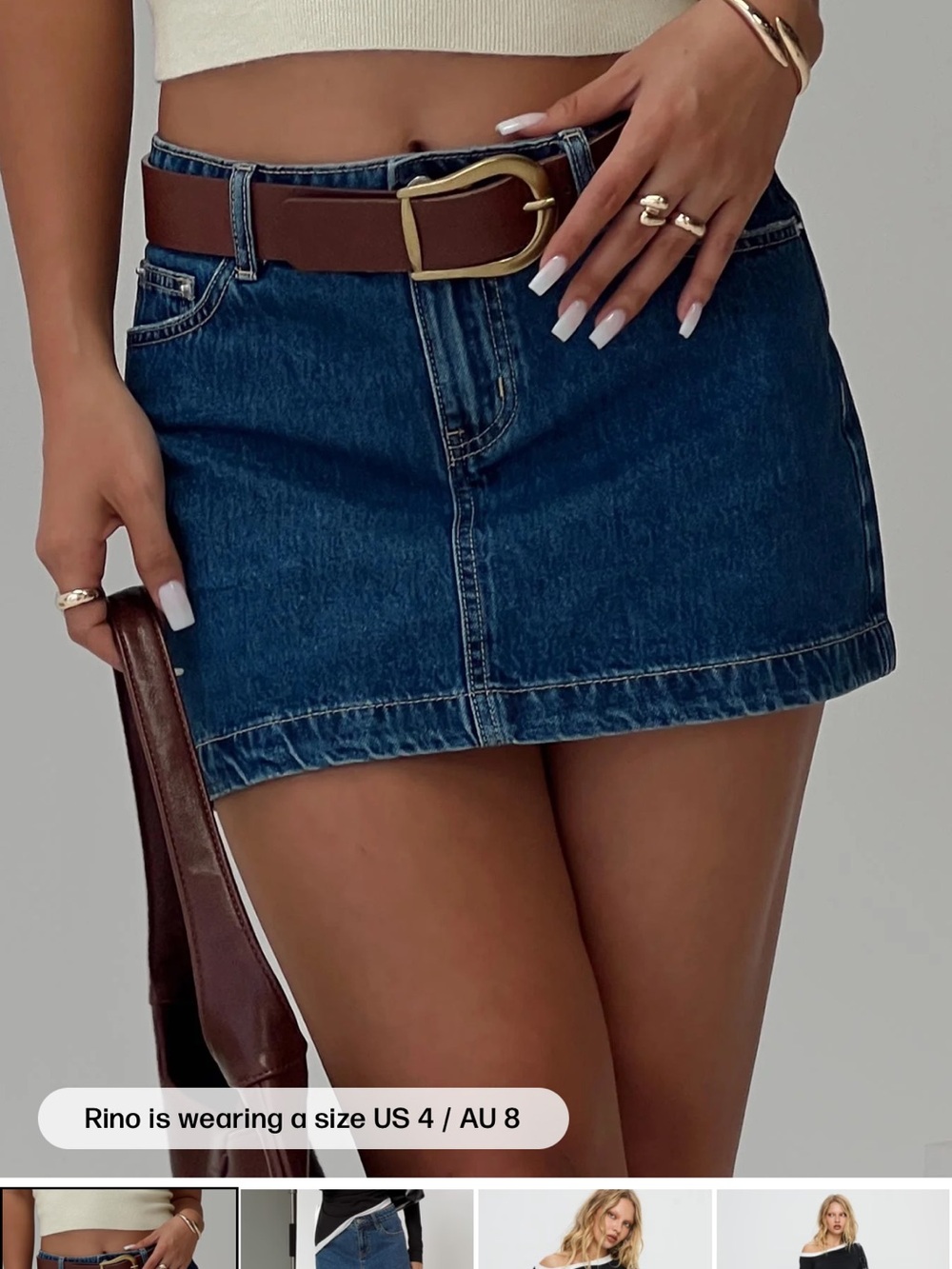 Nickei Denim Mini Skirt Mid Wash